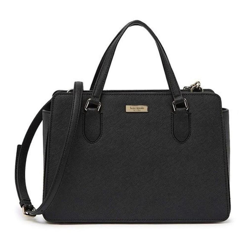 KATE SPADE Laurel Way Reese Saffiano Leather Convertible Satchel Black LIKE NEW